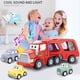 thumbnail image 4 of Juego de camiones portacoches, coches de transporte, vehículos de juguete con luz y música, 4 of 8