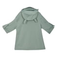 thumbnail image 5 of IROINNID Women's Frog Hoodie Mid-Length Long Sleeve Solid Color Funny Fashion Pocket Cute Design Sweatshirt Tops, Mint Green, 5 of 9