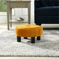 thumbnail image 2 of Jennifer Taylor Home Riley 16" Tour Pouf Pouf Pouf Velours Jaune Riche, 2 of 10