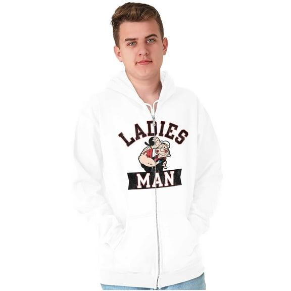 Olive Oyl And Popeye Kiss Ladies Man Zip Hoodie Sweatshirt Men Brisco Brands M