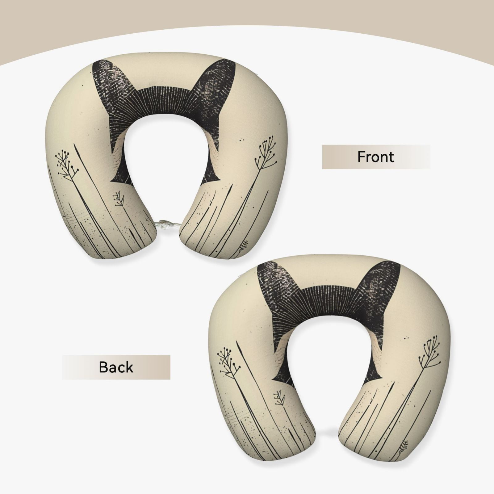 Xecao Retro Raccoon Graphic Print Print Memory Foam Cervical Neck Pillow Versatile U-Shaped Pillows for Home,Office,Camping,Travelling,Soft Washable Cover