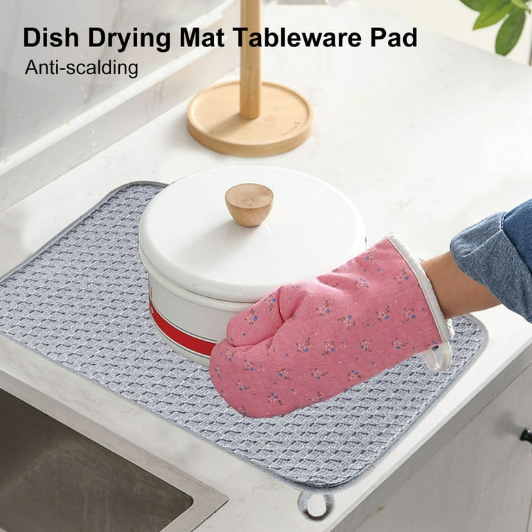 Quick Dry Water Absorbent Pad Drying Dishes Drain Mat for Kitchen Sink  Placemat