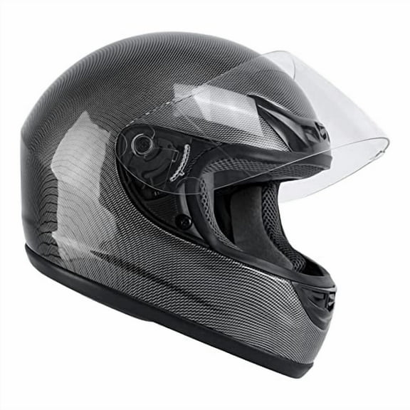 TCMT XL Adult Carbon Fiber Full Face Helmet with Flip Up Visor Off Road Street Dirt Bike ATV Motocross Motorcycle Cruiser Scooter Helmet DOT Approved