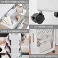 thumbnail image 6 of 5 Tier Rolling Utility Cart Multi-Functional Movable Storage Book Shelves with Lockable Casters for Study Office Kitchen Classroom, Grey, 6 of 16