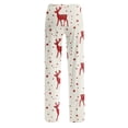 thumbnail image 6 of Christmas Pajama Pants for Women Drawstring Christmas Deer Print Pjs Pants Casual Soft Comfy Lounge Sleep Pants Holiday Pj Bottoms Pink,L, 6 of 6