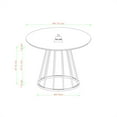 thumbnail image 2 of 40" Wood Modern Round Dining Table with Metal Caged Base - White Marble / Gold, 2 of 8