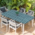 thumbnail image 2 of Geometric Table Cloths for 5 Foot Rectangle Tables, Modern Abstract Lines Texture Teal Patio Waterproof Elastic Fitted Tablecloths, Washable Rectangular Table Cover for Camping, 2 of 8