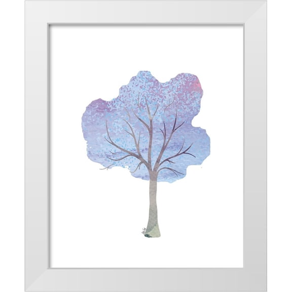 Fay, Mela 12x14 White Modern Wood Framed Museum Art Print Titled - Purple Tree IV