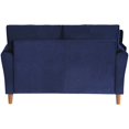 thumbnail image 5 of Lexicon Dunleith Tufted Velvet Upholstered Loveseat in Blue and Walnut, 5 of 9