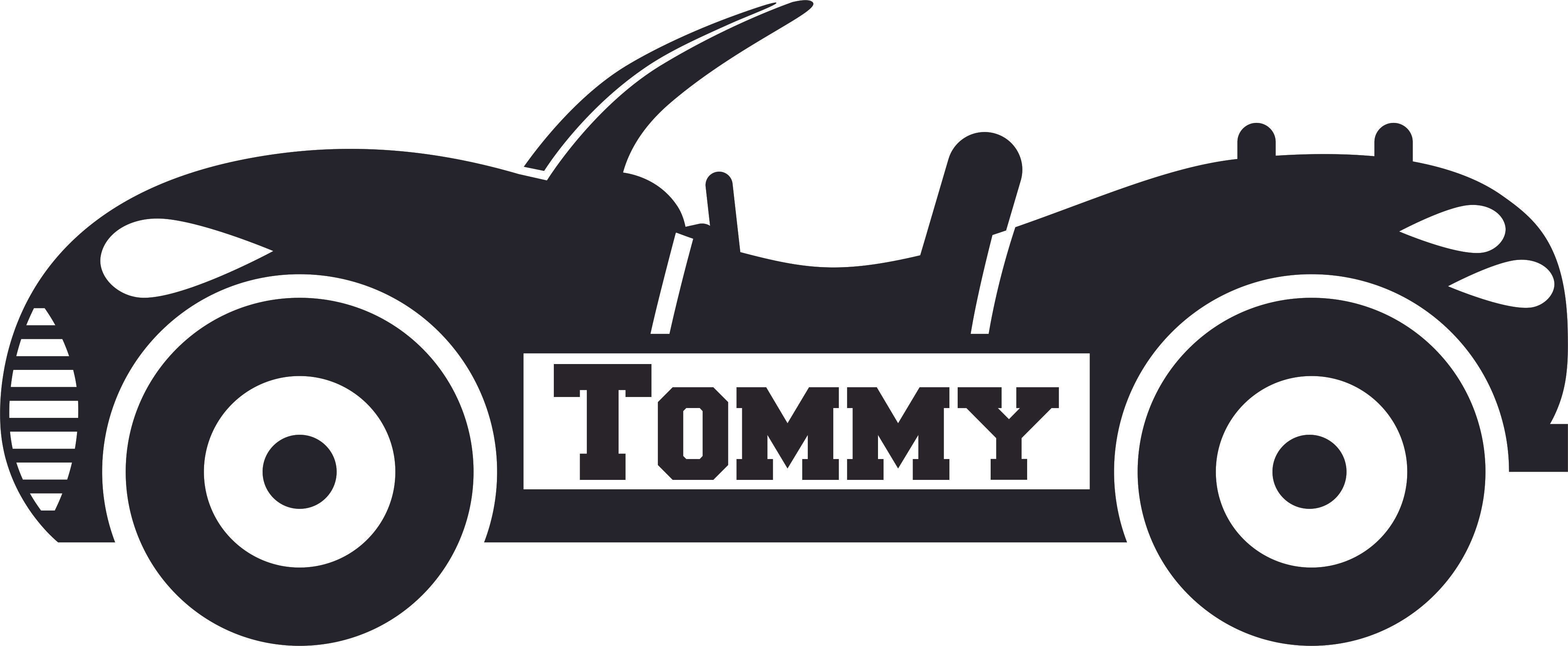 Racecar Racing Car Wheels Cartoon Character Personalized Wall Decal