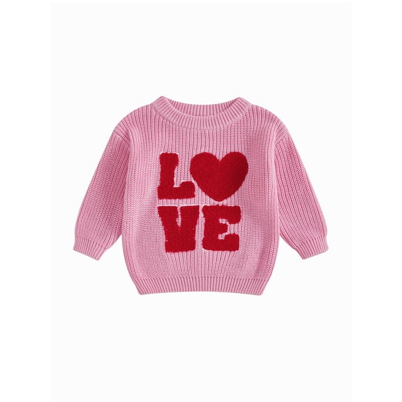 BemeyourBBs Toddler Baby Boys Girls Valentines Day Sweater Outfit Fall Winter Spring Clothes Long Sleeve Crew Neck Knit Pullover Tops