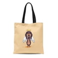 thumbnail image 1 of ASHLEIGH Canvas Tote Bag of Cartoon Character Dog Talisman Phylactery Hound Mascot Durable Reusable Shopping Shoulder Grocery Bag, 1 of 1