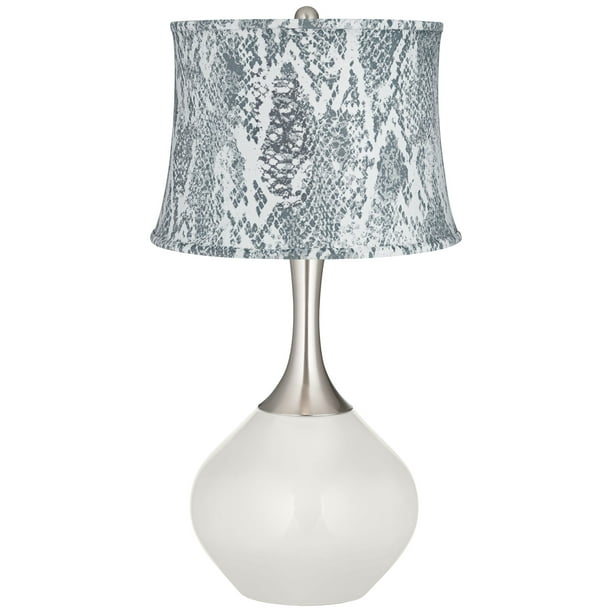 Color Plus Winter White Gray Velvet Snakeskin Shade Spencer Table Lamp Com Plus Winter White Gray Velvet Snakeskin, Snakeskin Lamp Shade