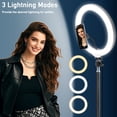 thumbnail image 4 of Aro de luz LED de 12 pulgadas con trípode ajustable de 63 pulgadas | Cuenta con 3 modos de color, brillo ajustable, alimentado por USB, 4 of 7