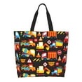 thumbnail image 2 of Bingfone Canvas Tote Bag For Women With Inner Pocket Aesthetic Cute Shopping Tote Bags Reusable Grocery Bags-Construction Truck, 2 of 9