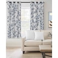 thumbnail image 2 of Blue Leaves Blackout Curtains for Bedroom/Living Room, Thermal Insulated Kitchen Curtains, Summer Botanical Elegant Pastoral Grommet Darkening Window Treatment Drapes 52"x72"x2, 2 of 8