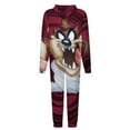 thumbnail image 5 of Looney Tunes Taz-Mania Men's Hooded Jumpsuit - Zip Up One Piece Pajamas Soft Cozy Winter Warm Plush Loungewear, 5 of 8