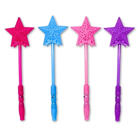 Mardi Gras Spot 14" LED Star Wand with Bow Detail - Assorted Colors (Each)