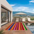thumbnail image 3 of Mexican Style Outdoor Rug for Patio/Deck/Porch, Non-Slip Large Area Rug 5 x 7 Ft, Colorful Mexico Stripes Orange Red Indoor Outdoor Rugs Washable Area Rugs, Reversible Camping Rug Carpet Runner, 3 of 8