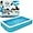 Blue, variant on Inflatable Swimming Pool with Built-in Air Pump (Pink, Medium - 82.6" x 59" x 23.6") - for Kids & Adults - Self Inflating Blow Up - Family & Kiddie Pool