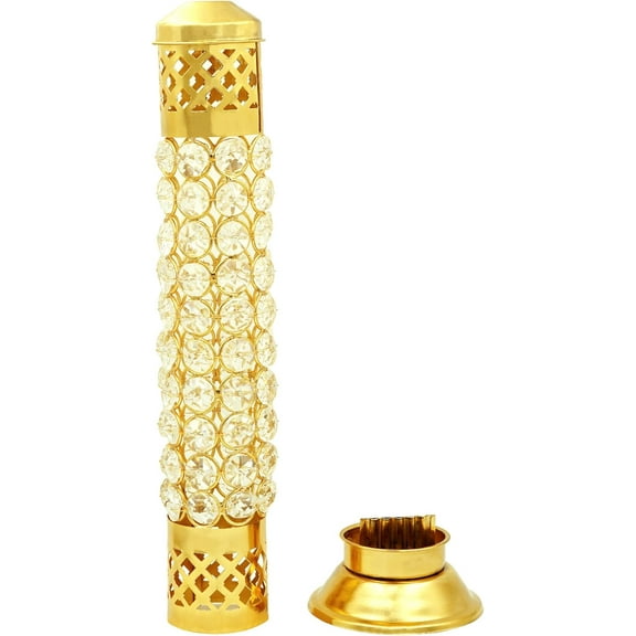 Shubhkart Nitya Brass Crystal Incense Holder/Agarbatti Stand