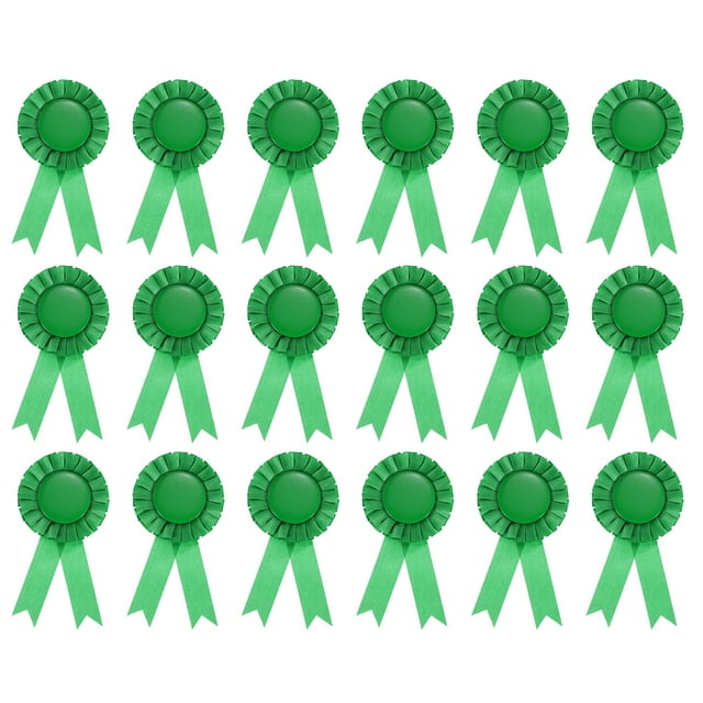 Unique Bargains Blank Award Ribbon, Rosette Ribbon Honorable Prize Recognition Ribbon, Green, 18Pack