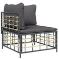 thumbnail image 4 of vidaXL 5 Piece Patio Lounge Set with Cushions Anthracite Poly Rattan, 4 of 8