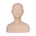 thumbnail image 1 of Cabeza de maniquí de entrenamiento de silicona para s, cabeza de maniquí profesional con hombros para práctica, modelo de cabeza de maquillaje, 1 of 8