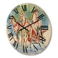 thumbnail image 3 of Designart 'Carriage In The Snow With Galoping Horses' Farmhouse Wood Wall Clock, 3 of 5