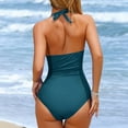 thumbnail image 5 of Bzhegqhd Womens Swimsuits One Piece Clearance,Fashion Women Summer Solid Color with Chest Cushion and No Steel Support Sexy Backless Strap Bikini Swimsuit, 5 of 5