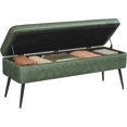thumbnail image 1 of VASAGLE EKHO Collection - Storage Ottoman Bench, Entryway Bedroom Bench, 15 Gallons, Synthetic Leather with Stitching, Mid-Century Modern, Safety Hinges, Loads 660 lb, Forest Green, 1 of 6