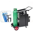 thumbnail image 5 of Welder Cart with Drawers and Cabinet,Rolling Welding Cart with Tank Storage Safety Chains and Gas Cylinder Slots for TIG, ARC, Plasma Cutter Welding Machine,Black, 5 of 7