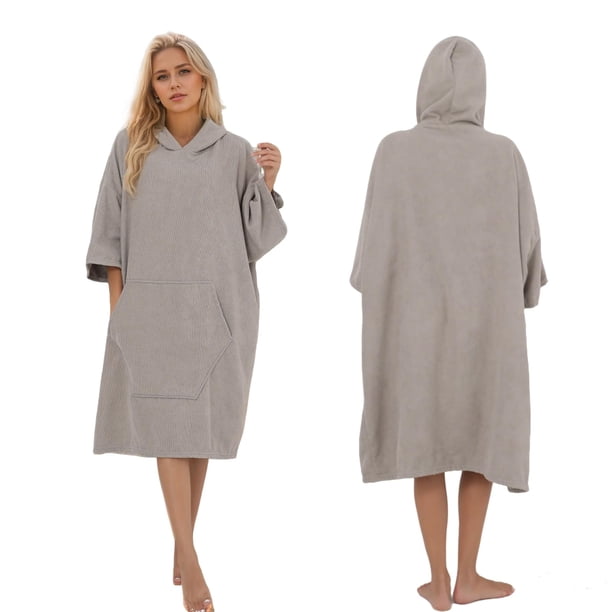 Toalla de playa con capucha de surf NUBURGREY de secado rápido para adultos