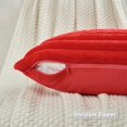 thumbnail image 4 of Red Striped Decorative Throw Pillow Covers 12 x 20 Inch Set of 2, Square Fall Decorations Couch Pillow Case, Soft Cozy Faux Rabbit Fur Front & Velvet Back, Modern Decor for Home Bedroom, 4 of 7