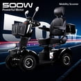 thumbnail image 4 of QEEKA Mobility Scooter,4 Wheels Mobility Scooter for Adults Seniors, Electric Folding Wheelchair Device for Travel,3-Speed Travel Long,Black, 4 of 11