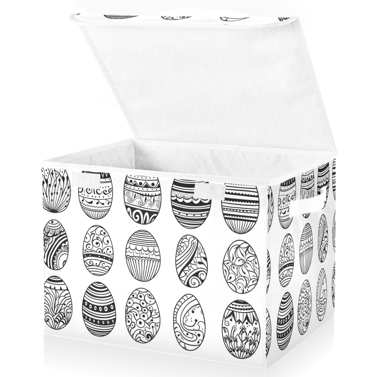 Line Easter Eggs Storage Basket Foldable Laundry Basket Shelf Kids Toy Storage Container Organizer with Handles