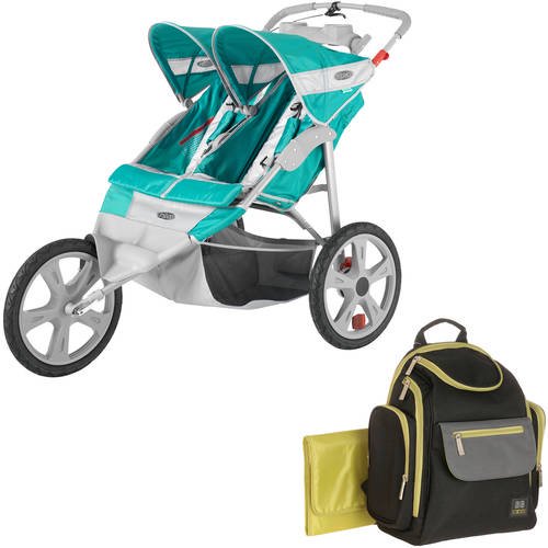Jeep - Overland Limited Music on the Move Jogging Stroller, Fierce Orange with Diaper Back Pack