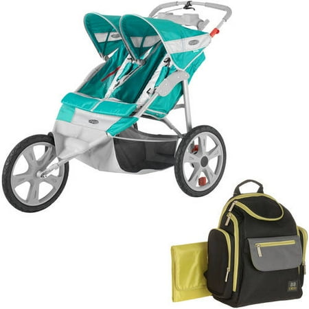 Jeep - Overland Limited Music on the Move Jogging Stroller, Fierce Orange with Diaper Back Pack