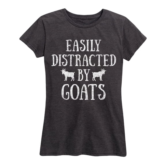 Instant Message - Easily Distracted By Goats Short Sleeve Graphic T-Shirt