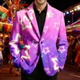 thumbnail image 2 of oqasdz Carnival Blazer for Men Corduroy Print Jacket Style Casual Lightweight Sport Coat Travel Party Business Formal, 2 of 4