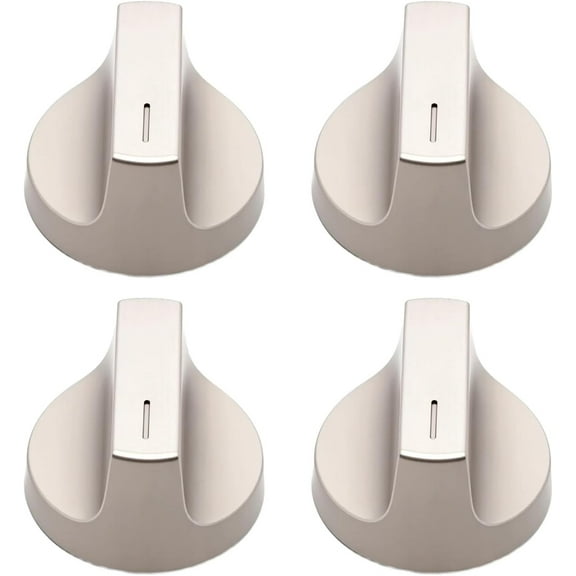 Aniceparthy 4PCS W11517331 W11117415 Stove Knobs Replacement for Whirlpool Gas Range, Fits WEC310S0LS1 WEE515S0LZ1 WEE745H0FS0, Metal Base & Insulated, Replaces W10850027,Silver