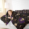 thumbnail image 3 of Homewish Vintage Death Skull Queen Comforter Set,Purple Flowers Comforter Sets Queen,Goth Halloween Duvet,Black Reversible,3-Piece,1 Comforter and 2 Pillowcases, 3 of 7