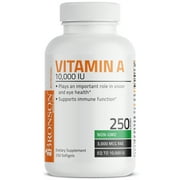 Bronson Vitamin A 10,000 IU Premium Non-GMO Formula Supports Healthy Vision & Immune System and Healthy Growth, 250 Softgels
