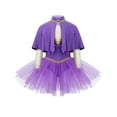 thumbnail image 4 of zdhoor Kids Girls Halloween Circus Trapeze Costume Sequins Ballet Dance Tutu Leotard Dress Purple 6, 4 of 7