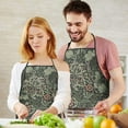 thumbnail image 5 of Green Pioneer Flower Pattern Apron-Garden Aprons for Women with Pockets-Cotton Linen Waterproof Kitchen Cooking Gardening Aprons Adjustable for Kitchen,Cooking,BBQ and Salon 33x27 Inch, 5 of 7