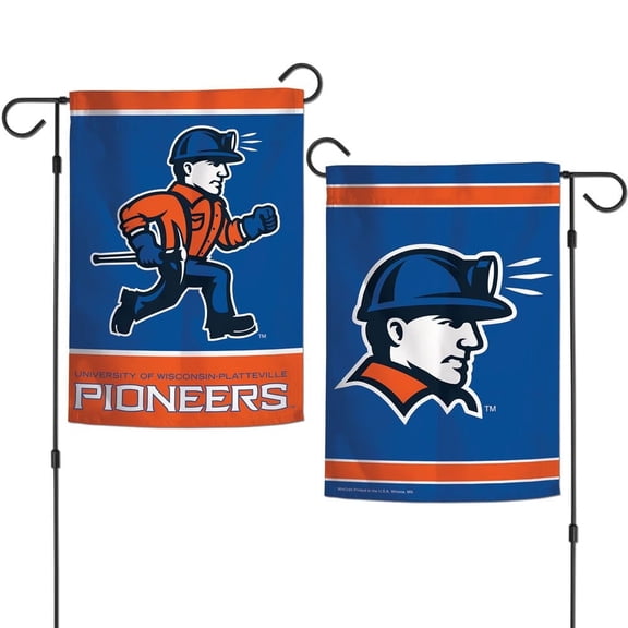 Platteville Pioneers 12.5” x 18" Double Sided Yard and Garden College Banner Flag, Printed in the USA