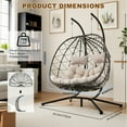 thumbnail image 4 of Hanging Chair Egg Swing Chair 2 Person Hanging Chair With Stand Hammock Swing With Stand Double Egg Swing Chair With Stand Outdoor Patio 2 Person Hanging Nylon Rope Hammock Chairs, 4 of 6
