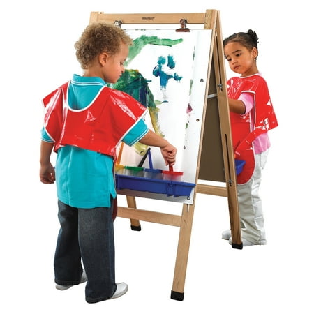 Maple Easels - Childcraft Double Adjustable Easel, Dry Erase Panels, 23-3/4 x 44-1/2 Inches
