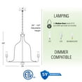 thumbnail image 4 of Kira Home Copeland 24" Farmhouse Pendant Light Chandelier, Adjustable Hanging Height, White Birch Wood Style, Black, 4 of 8