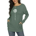 thumbnail image 2 of JuneFish Womens Casual T Shirts Long Sleeve Blouses Tunic Tops with Pockets (SunFlower), 2 of 5